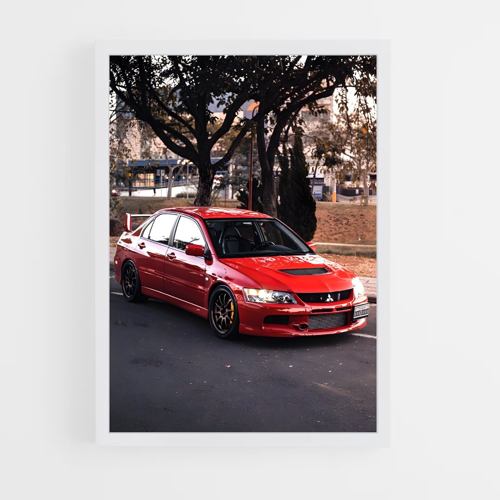 Poster Lancer Rouge – affiche Mitsubishi (vue 3)